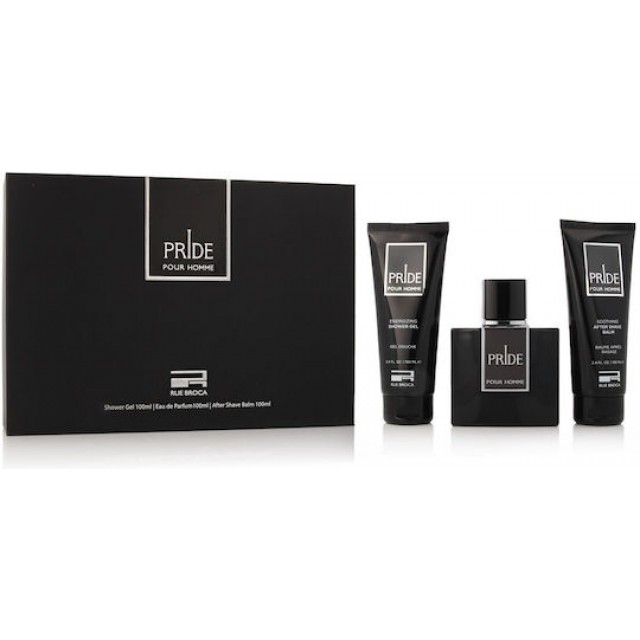 AFNAN Rue Broca Pride Pour Homme SET: EDP 100ml + aftershave balm 100ml + shower gel 100ml